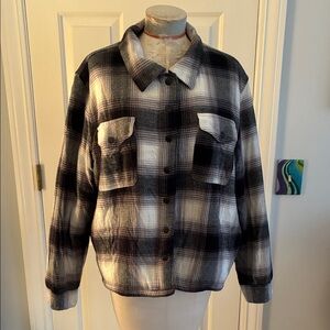 Lucky Brand Cream and black Fleece Jacket